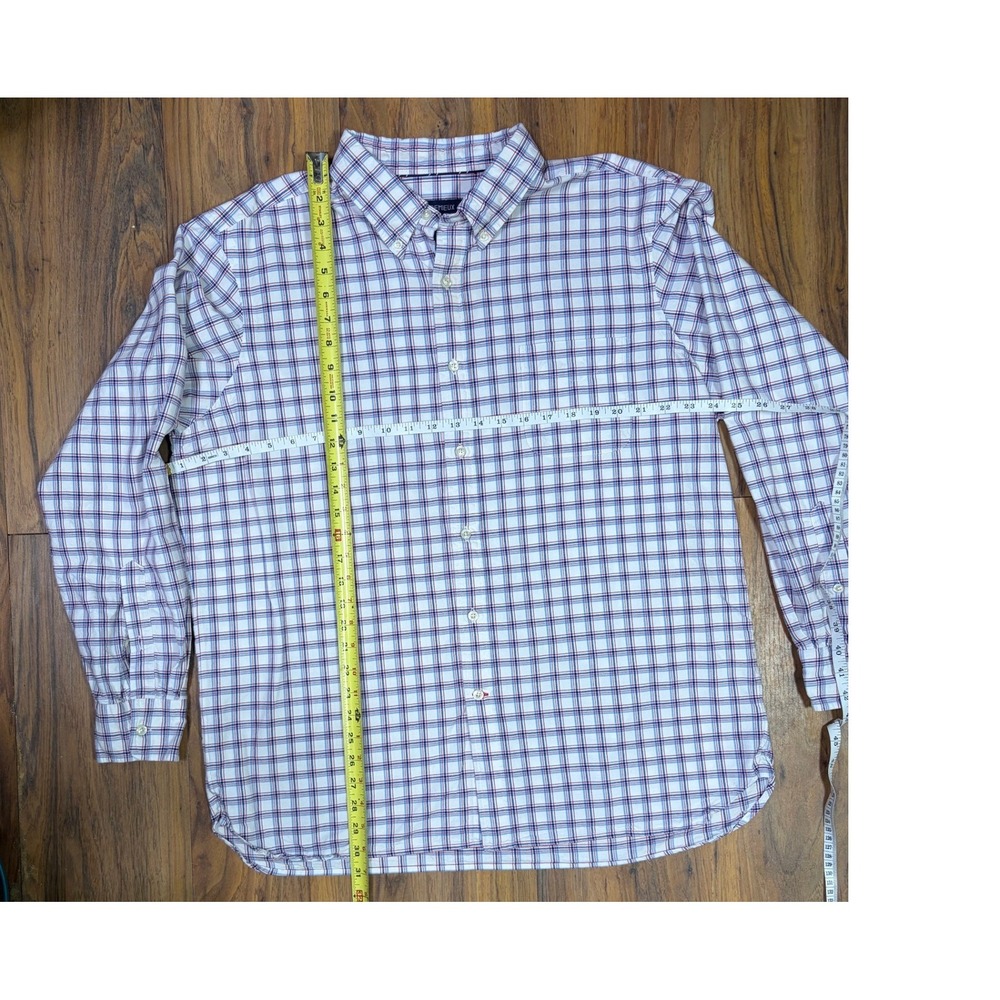 Cremieux Men's XL White Red Blue Plaid Cotton Button Down Shirt Preppy‎ - Picture 2 of 9